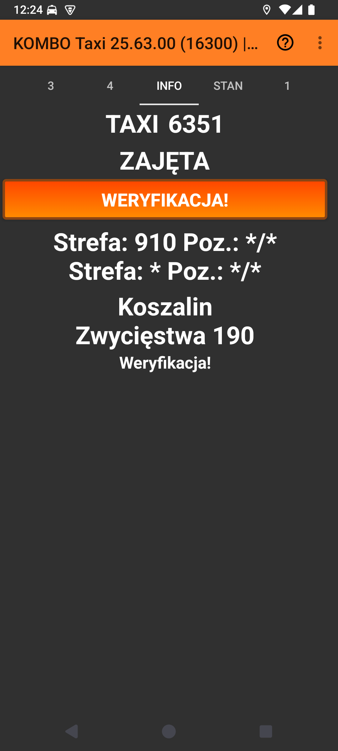 Weryfikacja kierowy z pomarańczowym paskiem tytułowym